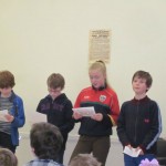 Children from the Senior classes reading the Proclamation aloud
